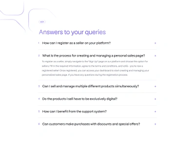 Q&A - FAQ answer faq landing qa question saas ui ui design uiux web web app