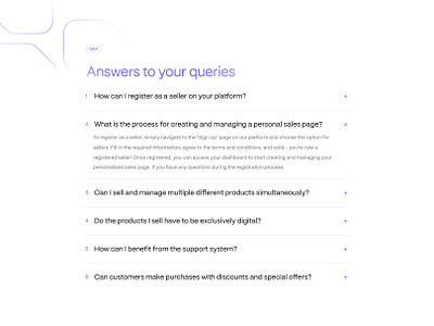 Q&A - FAQ answer faq landing qa question saas ui ui design uiux web web app