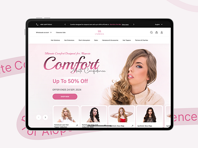 Women wig Product Selling Website | Orbix Studio beauty product ecommerce shop ecommerce store elegant fashion hair landing page online market online store orbix studio selling skincare products ui ux web design website wig women