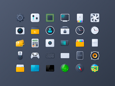 Skeuomorphic UI Icons devices electroniuc figma icons realism skeuomorphism system ui vector