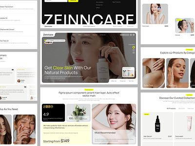 Modern Skincare Website beauty beauty product cosmetic cosmetology e com website e commerce e shop elegant glamour landing page makeup minimal natural personal care product product website shopify template skincare template web design