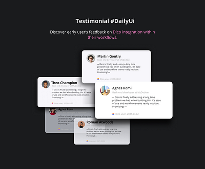 Testimonial #DailyUi dailyui testimonial uiuxdesign