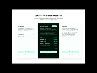 💲Value Section Design for the AreteHub Website. ui web website