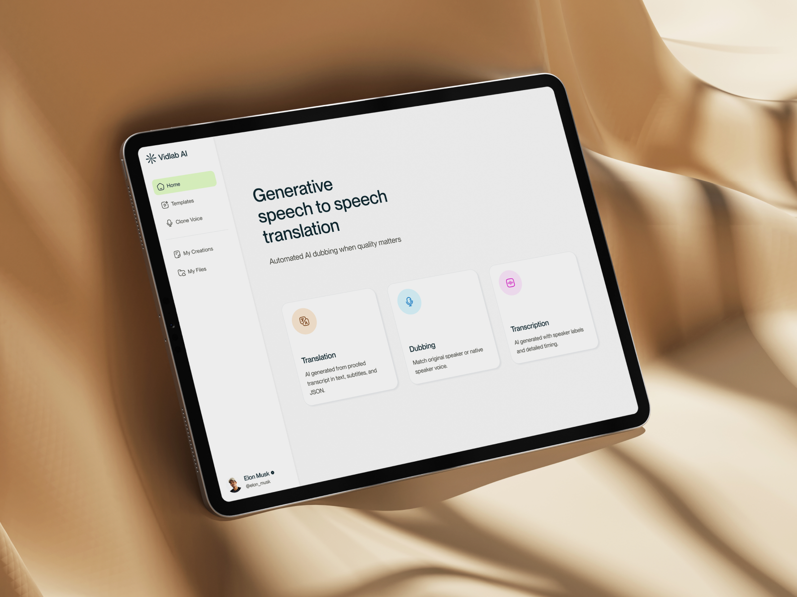 Example of VidLab AI - AI Voice Translator