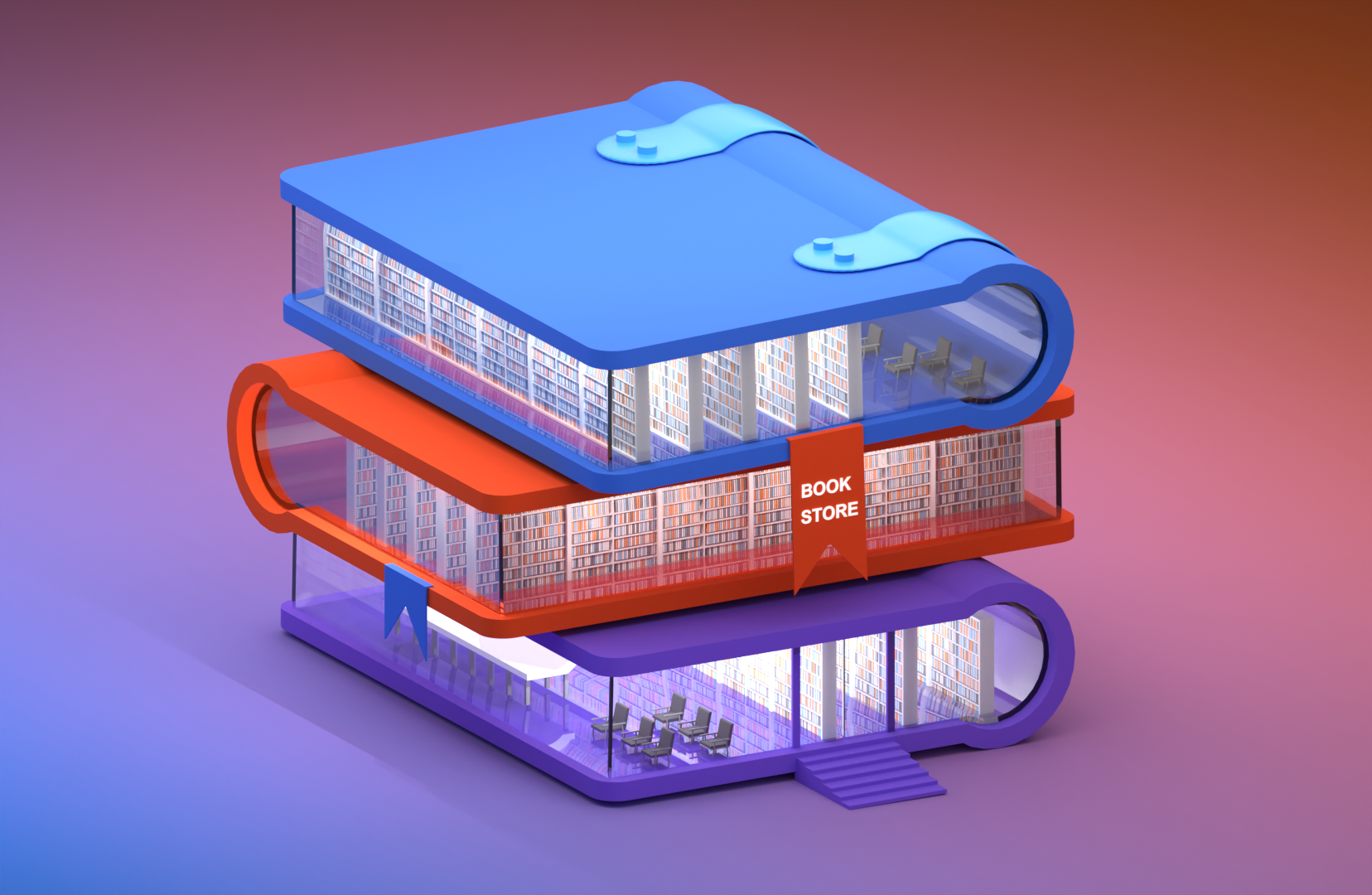 Example of Stylized Low Poly 3D Modeling