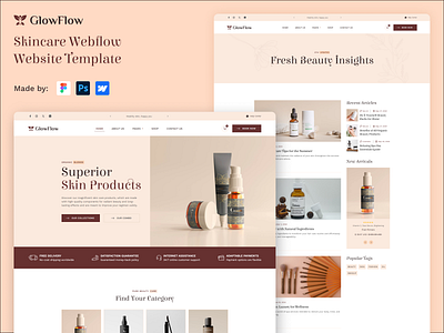 Modern Skincare Webflow Website Template best template business design facial hair care modern design premium webflow template skincare spa template template web designer web developer webflow webflow designer webflow expert webflow premium partner website website template wellness website