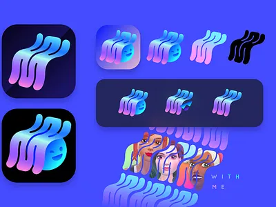 WithMe Logo Explorations (2019) app icon branding explorations logo