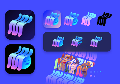 WithMe Logo Explorations (2019) app icon branding explorations logo