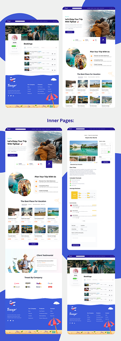 Tours Booking Website Design ui ux web design website design website development website ui design