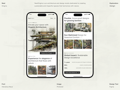 Real Estate Landing Page (NestOrigins) architecture architecture design branding building exterior forest homepage house interactiondesign interior design landing page minimal mobile property real estate real estate agency ui ux uidesign userinterface web design