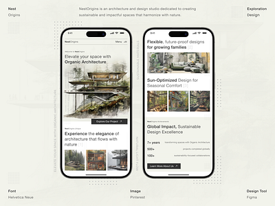 Real Estate Landing Page (NestOrigins) architecture architecture design branding building exterior forest homepage house interactiondesign interior design landing page minimal mobile property real estate real estate agency ui ux uidesign userinterface web design