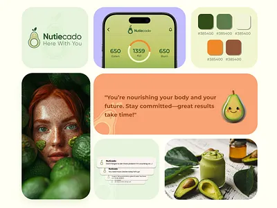 Nutiecado Your AI-Driven Nutrition Companion mood board avocado healthy mood board nutrition nutrition management ui ux