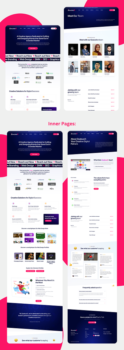 ZealousX Digital Agency Website Design Portfolio ui ux web design web development website design wordpress