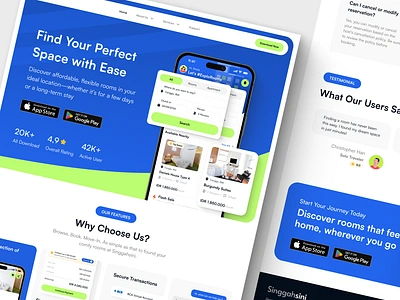 Rooms Booking Landing Page airbnb booking app booking web branding design houses landing page mobile app mobile app design rent room rental room rooms booking ui ui design ui ux uiux ux ux design web design website