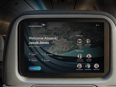 Garuda Indonesia - In-flight Entertainment - Welcome Screen aircraft airline board boarding dashboard design entertaintment flight garuda indonesia ife in flight in flight entertaintment saas ui ui design ux