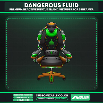 Vtuber Accessories Green Chair |Vtuber Gear for Gamer green elixir chair