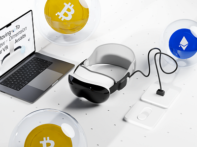 3D Virtual Reality Concept Render 3d 3d blockchain 3d concept 3d isometric 3d render animation blockchain concept crpyto crypto isometric isometric virtual reality vr