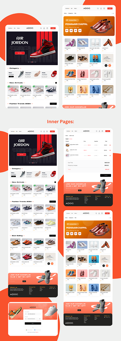 Shoes Store Website Design ecommerce website ui ui ux web web design website design