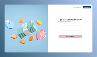 SecureBank Saas product banking dashboard design illustration minimal saas ui