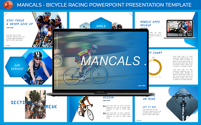 Mancals - Bicycle Racing Presentation Template bicycle bike cycling motorcycle powerpoint presentation racing shop sport store