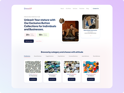 DressUP: Buttons Sale website branding clean design design minimal ui web web design website design