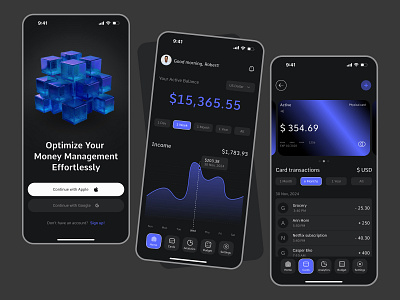 Financial Management App Concept app budget conncept dark dark mode design finances mobile mobile app mobile design money ui uiux ux