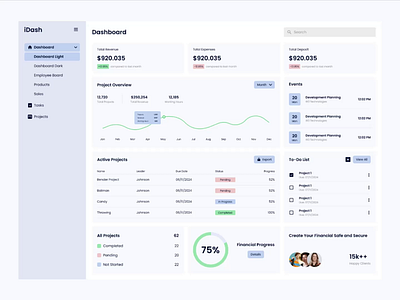 iDash - Admin Dashboard animation dashboard saas ui uiux