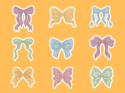 Coquette Ribbons coquette style decorative elements delicate design digital art digital illustration elegant fashion illustration elegant ribbons feminine art illustration modern femininity pastel palette pastel ribbons playful ribbons raster illustration ribbon art soft colors whimsical design