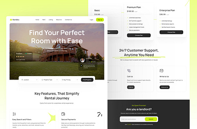 RentBro Landing Page UI figma landing page rentalapp rentalwebsite ui ux