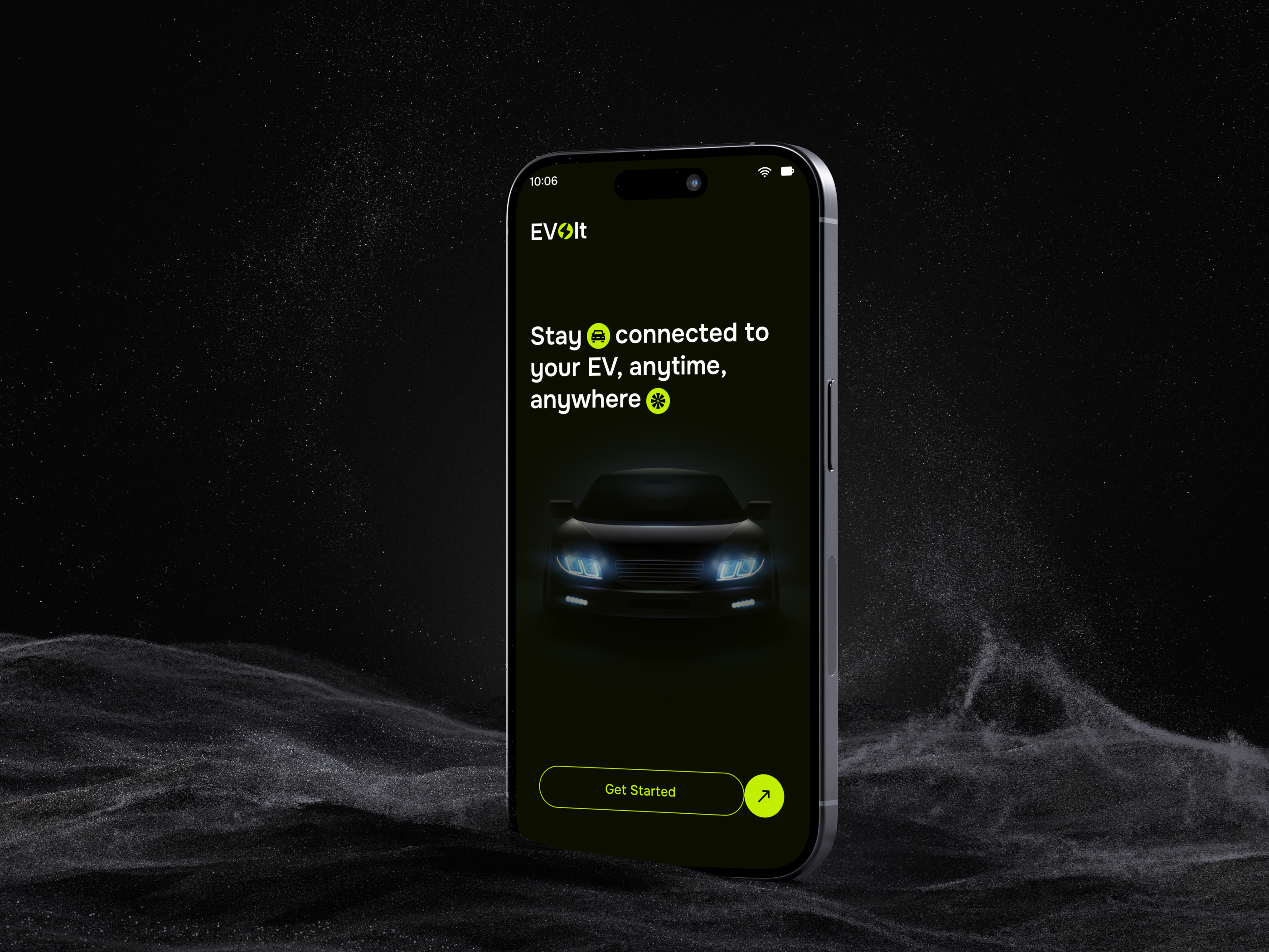 Electronic Car Tracking Mobile App app app design car car tracking car tracking app dark design electronic vehicles ev ios mobile mobile app mobile app design mobile application mobile design modern ui