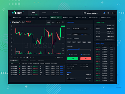 EMDX Crypto Exchange - Perpetuals Trading defi dex ui