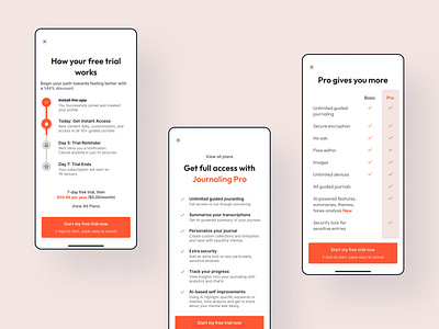 Paywall - Journaling App ai animation app graphic design journaling mobile mobileapp payment paywall pro ui ux web