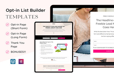 Opt-in List Builder Templates elementor email marketing landing page landing page template landing pages opt in freebie template opt in list builder templates opt in marketing wordpress wordpress template