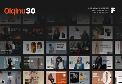 Olqinu 30 Fashion Figma Headers agency web clothing fashion web fashion website figma header figma ui kit figma web hero banners hero header hero image landing page template olqinu 30 fashion figma headers ui figma ui kit web header