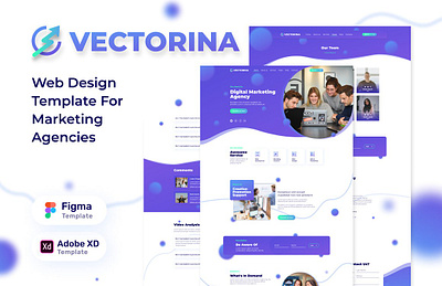 Vectorina- Template for Agency adobe xd agency digital figma landing page marketing seo template ui kit vectorina template for agency web template website xd