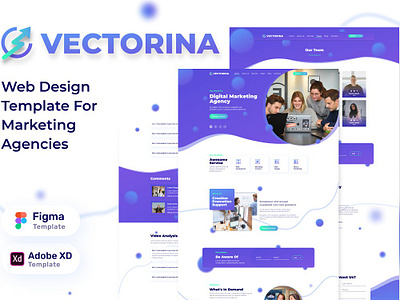 Vectorina- Template for Agency adobe xd agency digital figma landing page marketing seo template ui kit vectorina template for agency web template website xd