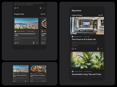 Blog Home page blog blog card blog home page blog home screen dark dark mood dark ui home screen homepage