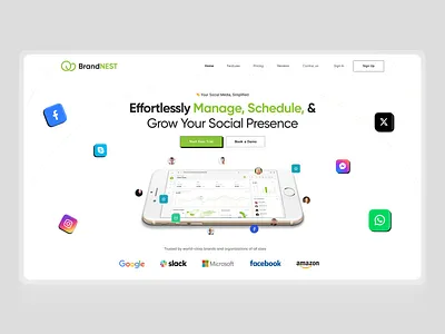 BrandNest - Influencers Marketing AI Dashboard aipowered branding brandnest figmadesign growyourpresence influencermarketing socialmediamanagement socialmediasimplified trendsoptimization uidesign uiux