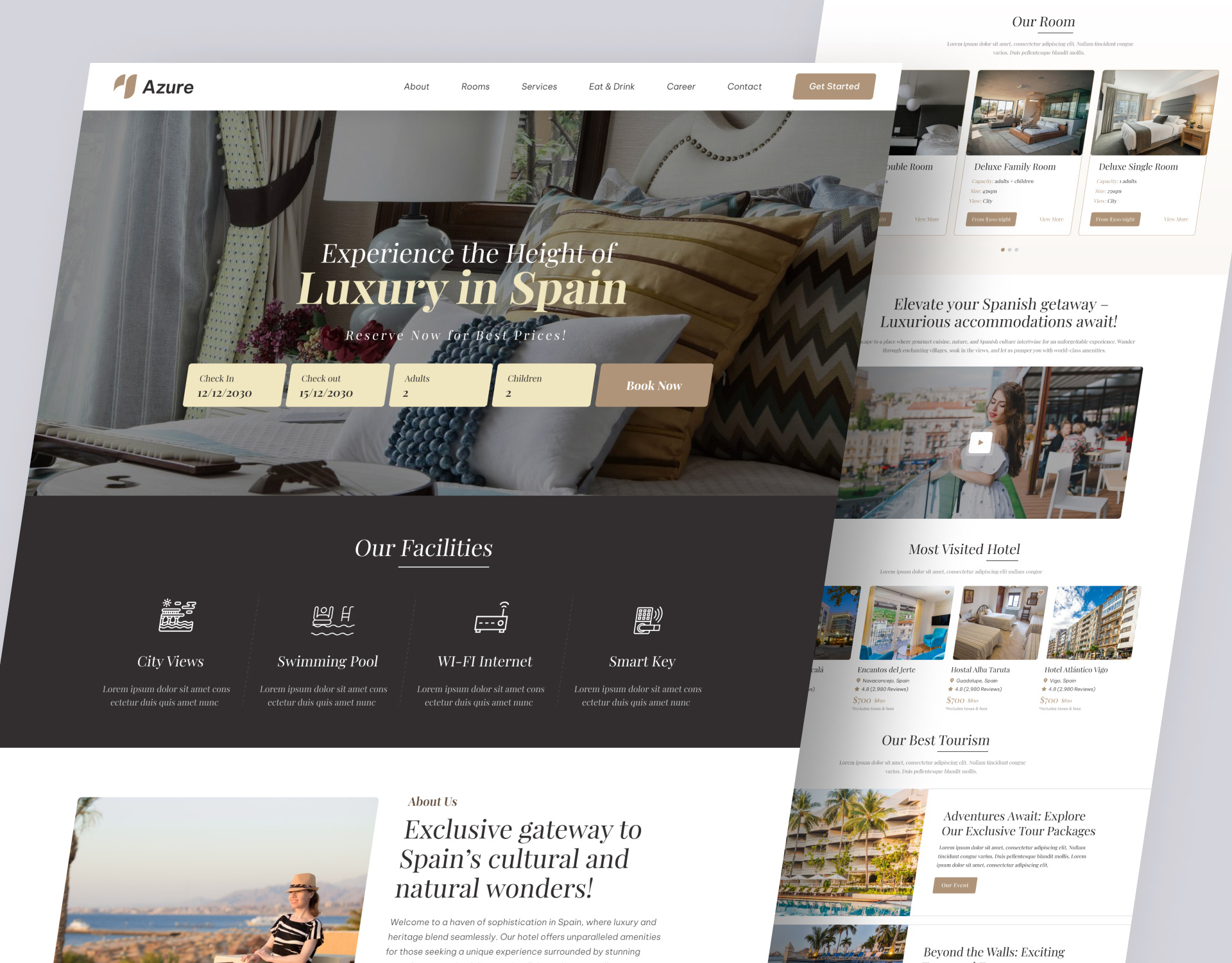 Luxury Hotel Booking Reservation Website Landing Page booking hotel booking website holiday hotel booking holiday website hotel booking hotel booking website hotel landing page hotel resort hotel website luxury hotel website luxury real estate real estate website reservation app reservation website room booking travel app design travel vacation website design website landing page website ui ux