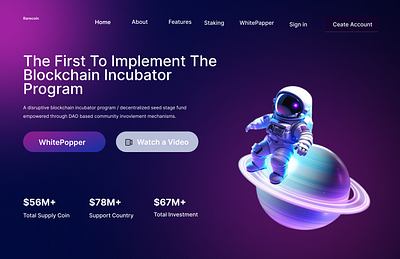 Web3 Blockchain Website Landing Page branding graphic design ui