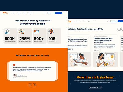 Bitly website redesign branding kpi landing page landing page design qr code saas saas website ui ux web design web designer website design