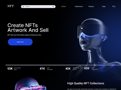 NFT Collection Website Landing Page graphic design landing page nft ui web ui design