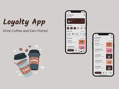 Loyalty App | Coffee Shop Loyalty Mobile App branding coffee coffee shop graphic design loyalty app mobile app ui ux