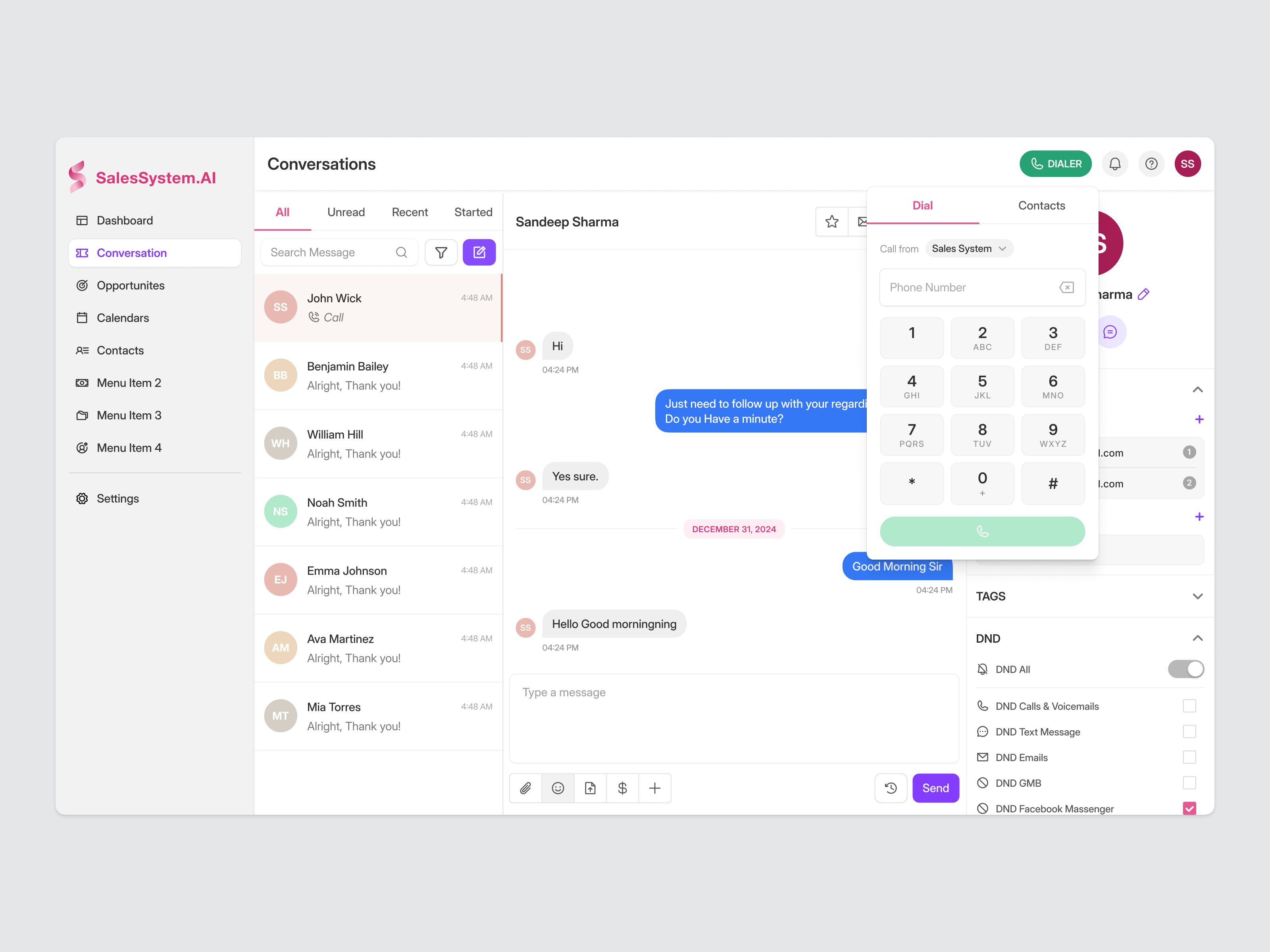 Conversation page app chat conversation dashboard dial dial pad messages navigation phone ui ux zenork