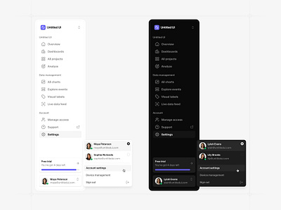 Sidebar navigation — Untitled UI design system figma figma design system figma ui kit menu minimal nav navigation product design sidebar nav sidenav ui ui design ui kit ui library user interface