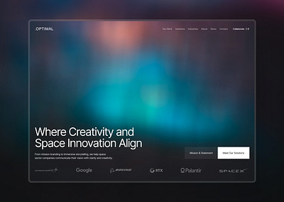 Creative Agency Landing Page For Space Industry aurora design aurora landing page creative agency hero section creative agency space gradient gradient hero section gradient landing page hero modern section hero section innovation hero section landing page modern landing page sky hero section sky landing page space space creative space hero section space industry space industry landing page space landing page