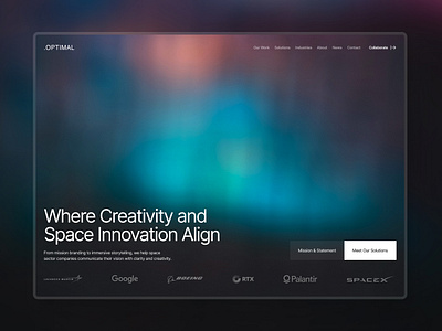 Creative Agency Landing Page For Space Industry aurora design aurora landing page creative agency hero section creative agency space gradient gradient hero section gradient landing page hero modern section hero section innovation hero section landing page modern landing page sky hero section sky landing page space space creative space hero section space industry space industry landing page space landing page