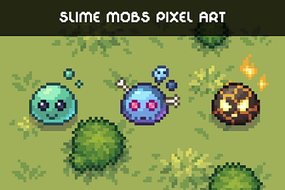 Free Slime Mobs Pixel Art Top-Down Sprite Pack 2d art asset assets fantasy game game assets gamedev illustration indie indie game mmorpg monster monsters pixel pixelart pixelated rpg top down topdown