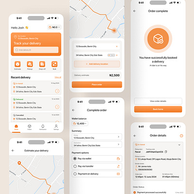 Delivery app app appdesign application brand deilvery figma logistics minimal productdesign ui uidesign uiux ux