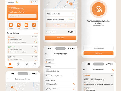 Delivery app app appdesign application brand deilvery figma logistics minimal productdesign ui uidesign uiux ux